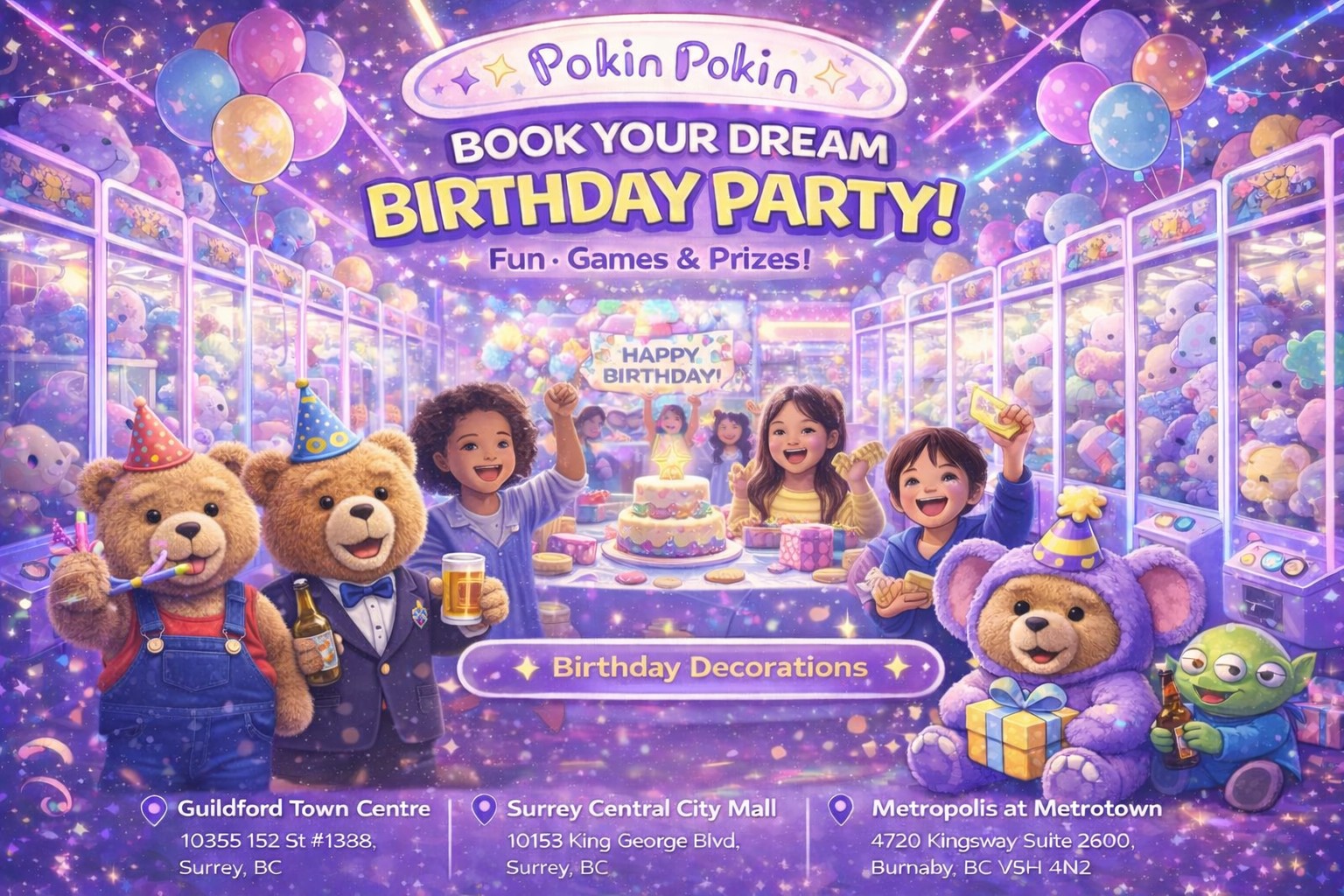 Birthday party booking at Pokin Pokin